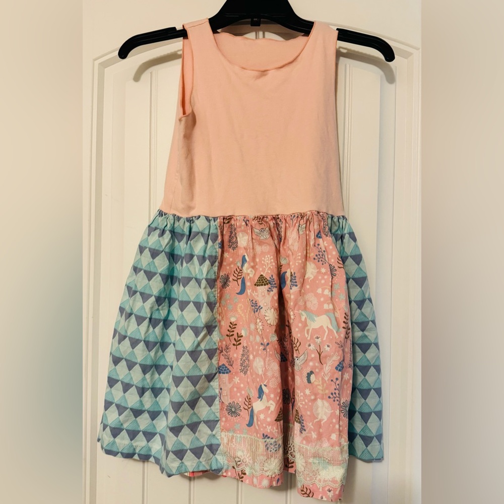 Matilda Jane Platinum 5/9 Pink and Blue Patterned Dress